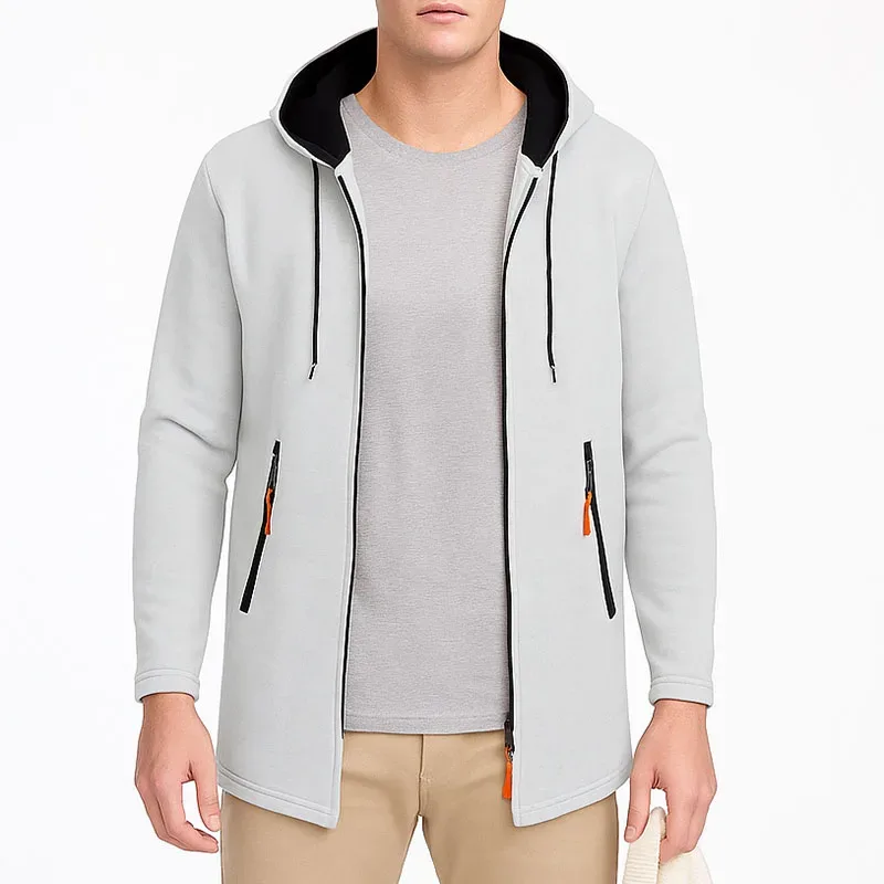 Men Sweatshirts Casual Hooded for Men with Zip Pockets Full Zip Long Sleeve Sweatshirt Sports Hooded Jacket Oversize Outerwear