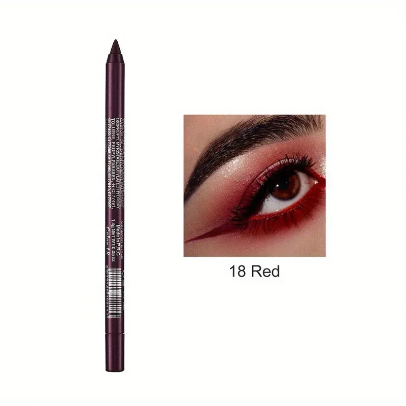 17 Colors Pearlescent Eyeliner Pencil Waterproof Long-lasting Colorful Matte Smooth High Pigment Eye Liner Shadow Pen Eye Makeup