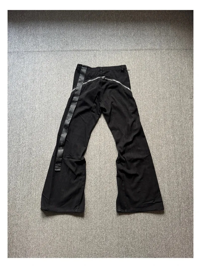 High Street RO Style Jeans Pants Men's Five Star Mang Ribbon Rotating Large Zipper Floor Pulling Horn Denim Streetwear Pants — image 2