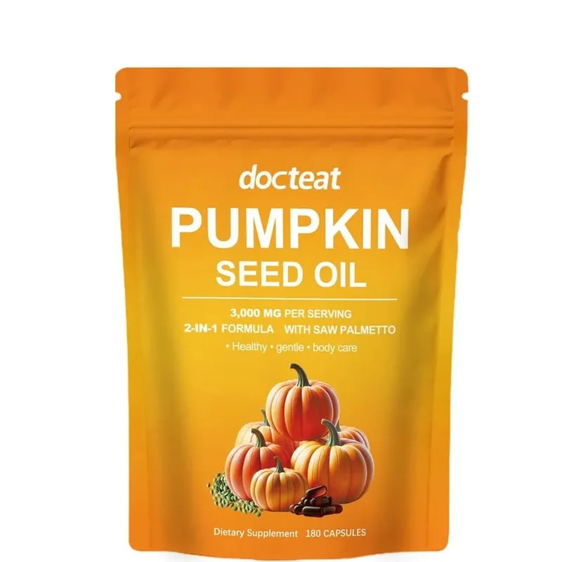 Docteat Pumpkin Seed Oil with Saw Palmetto Capsules 2-in-1 Formula for Prostate and Bladder Function Support 180 Capsules