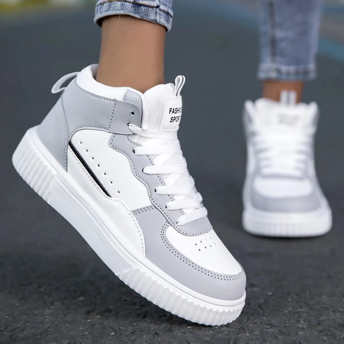 Four Seasons Men's Casual Work Shoes Leather Waterproof White Sports Sneakers Men's Trendy Style