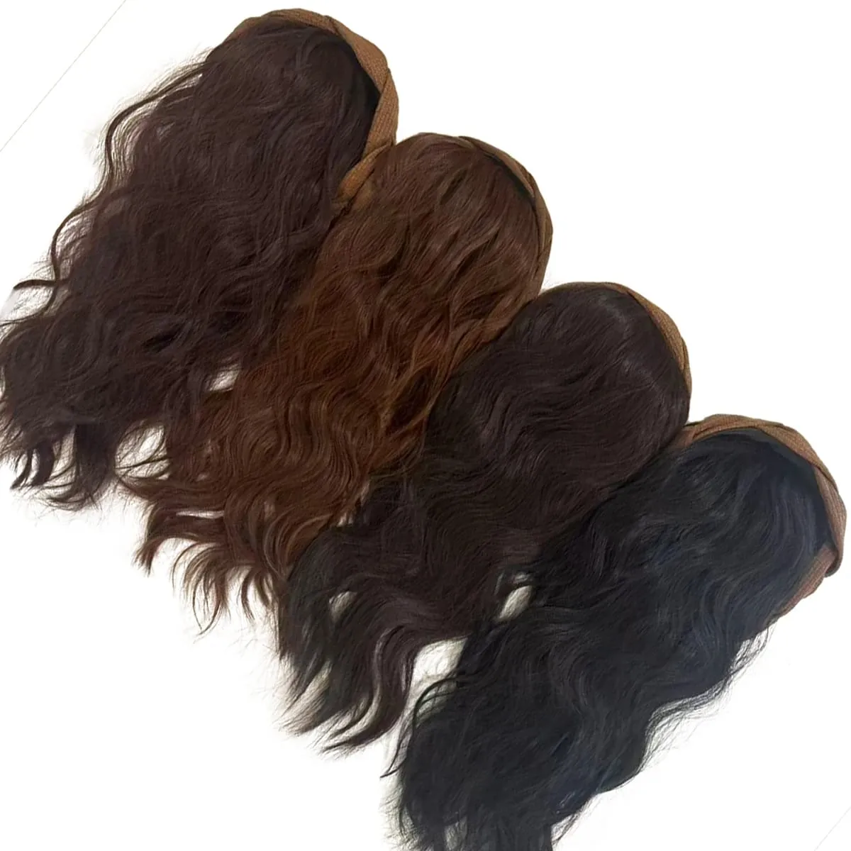 باروكة شعر صناعية من الأعلى، رأس مجعد بديل، باروكة شعر نسائية مقاومة للحرارة، وصلة شعر مستعار