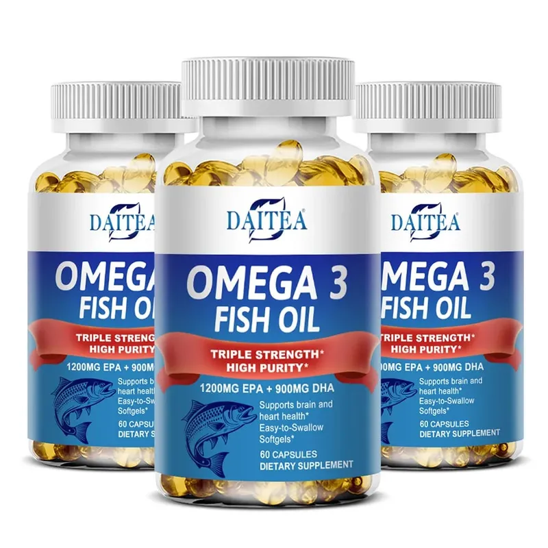 Omega 3 Fish Oil - for Nervous System Skin and Hair Health Antioxidants - Easy To Swallow