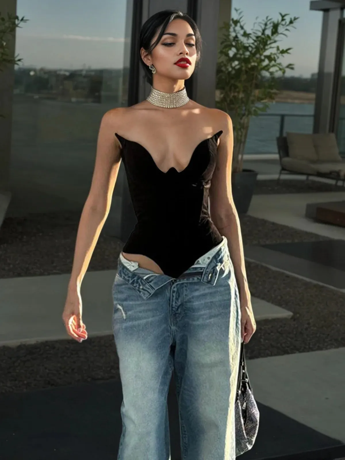 European and American Style Summer New Fashion Trend sexy Spicy Girl Personality Versatile Slim Fit Backless Vest