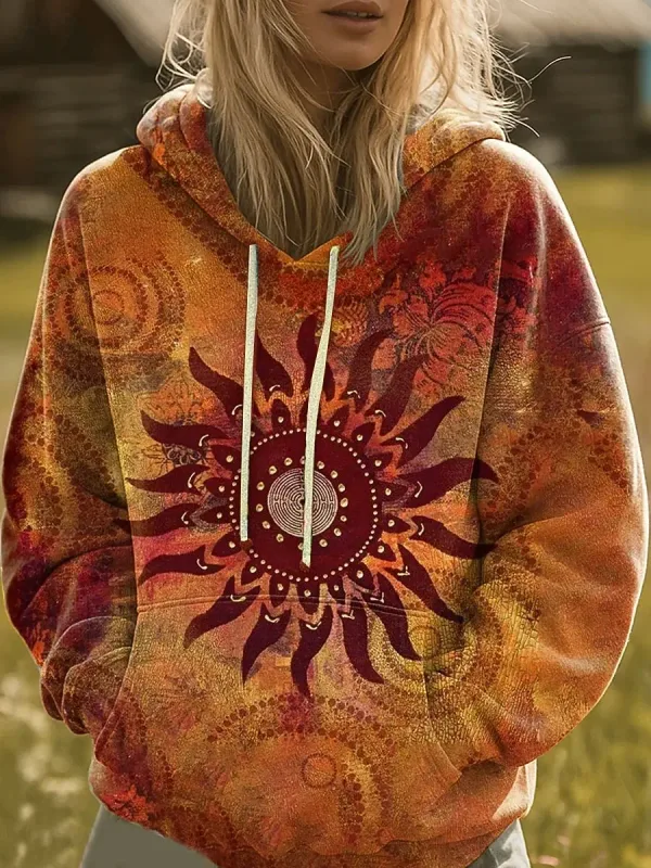 Women's Hooded Hoodies 3D Print Graphic Rainbow Casual Boho Casual Sweatshirts Pullovers Streetwear Women's Clothing Fall Winter