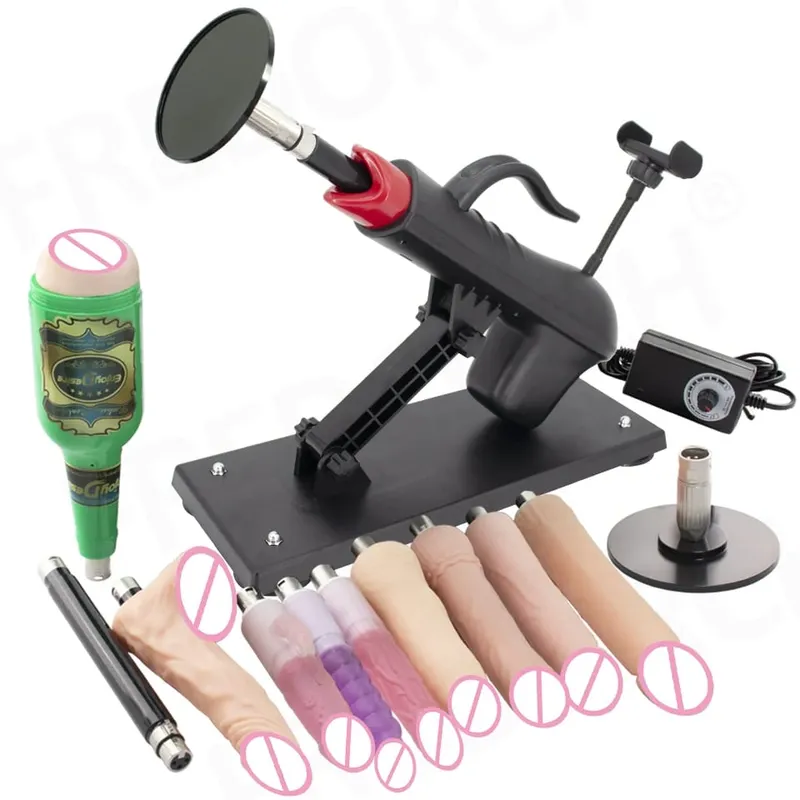 Fredorch Automatic Retractable Sex Pumping Gun Machine with Dildo For Male and Female Masturbation Sex Toy 450 Stroke per minute