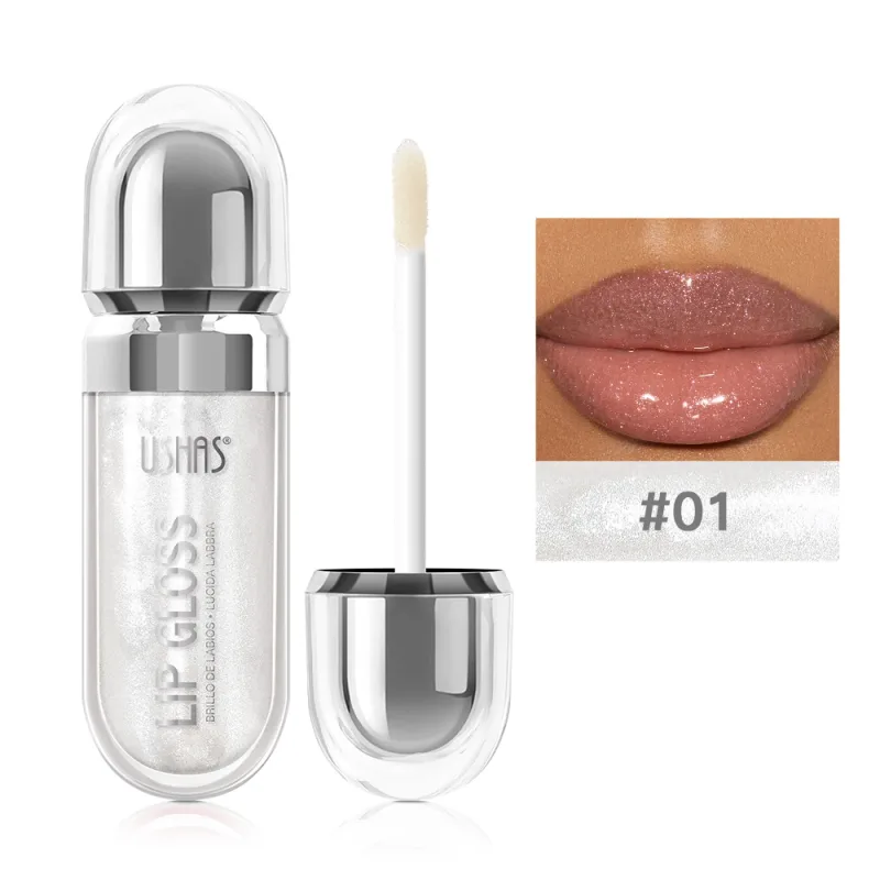 Shimmer Lip Gloss 12 Shades Glass High Shine Μη κολλώδες Ενυδατικό Μακιγιάζ χειλιών που γεμίζουν μεγάλη διάρκεια