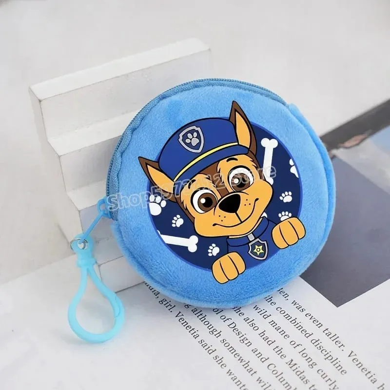 Paw Patrols Round Wallet Cute Keychain Bag Printing Coin Zipper Purse Anime Small Change Bags Convenient Mini Storage Pouch Gift