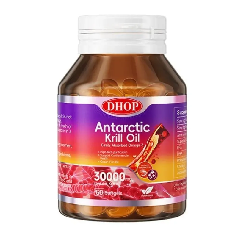Antarctic Krill Oil Softgels 60 Capsules — 150mg EPA + 70mg DHA and Astaxanthin Support Antioxidant & Cardiovascular Health