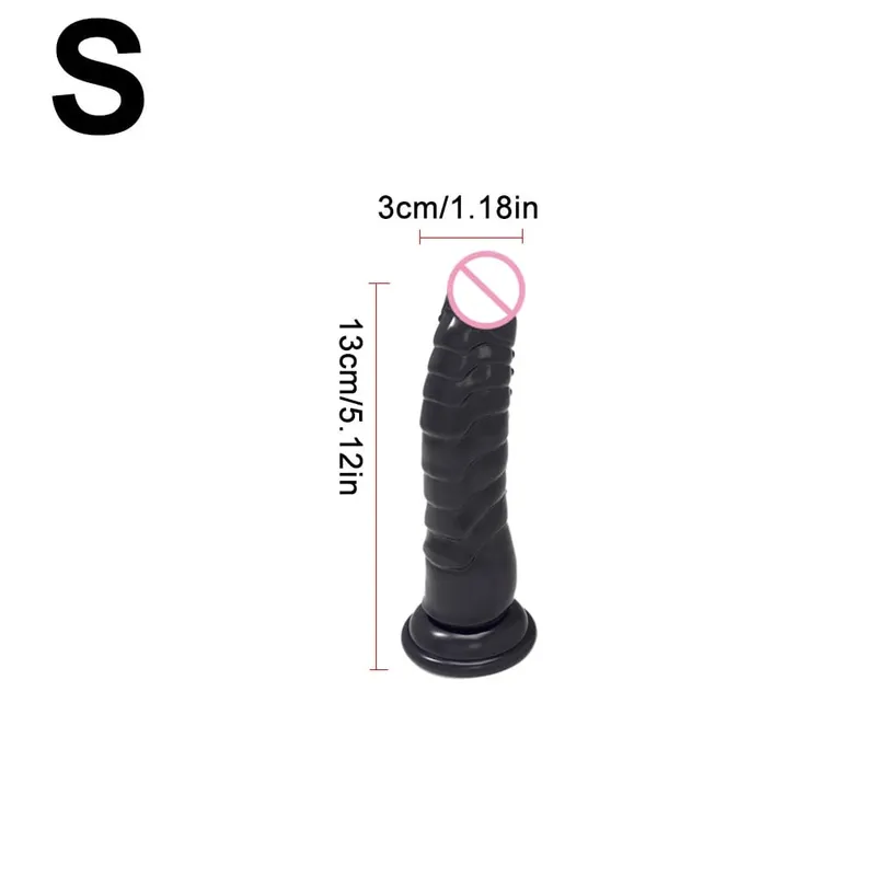 Realistic Black Dildo with Strong Suction Cup Base Soft Penis Sex Toy for Women and Men Hands Free Anal Vaginal Adult Toy in M