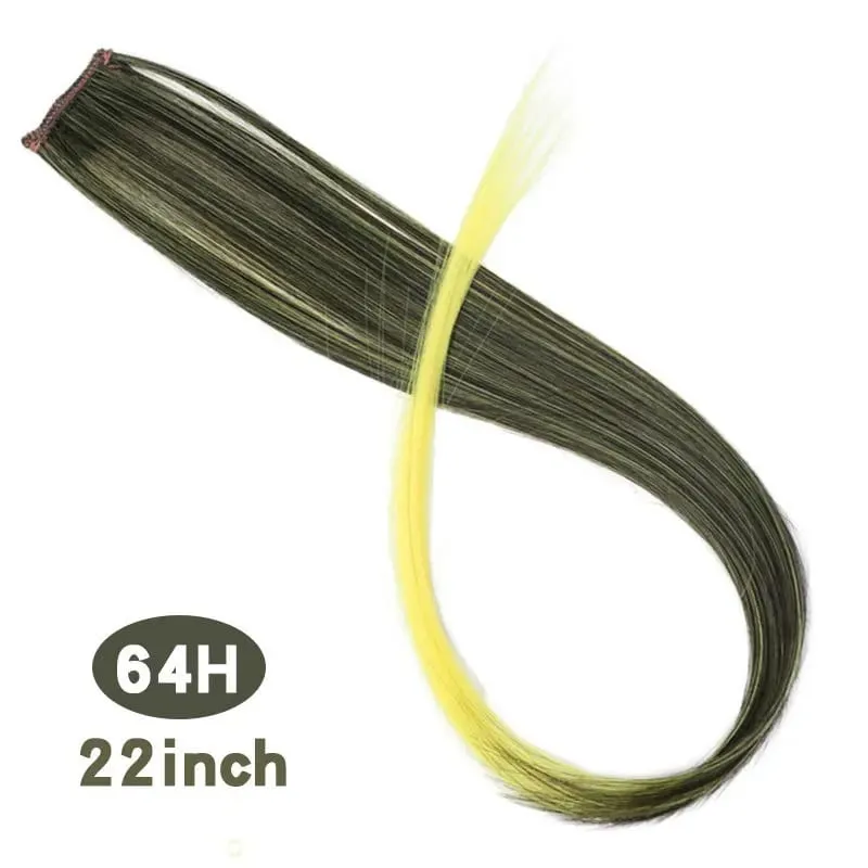 Fashion Color Hair Pieces Hanging Ear Dye Hair Extensions Color Strips One Clip Long Hair Extensions for Woman Daily Use