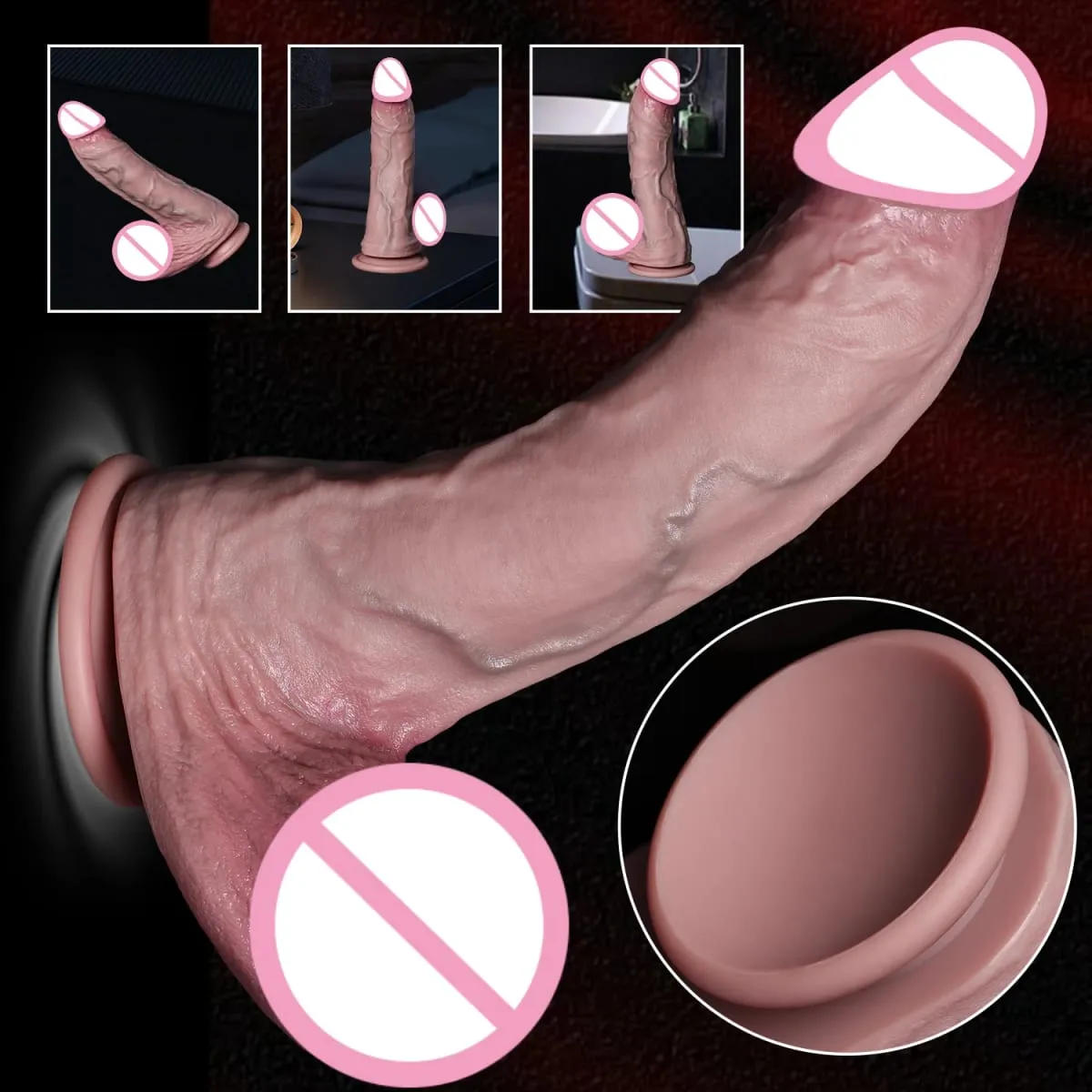 Realistic Skin Soft Big Dildo 3 Sizes Silicone Penis For Woman Anal Sex Toy Vein Cock Vaginal Masturbation Suction Cup Big Dick