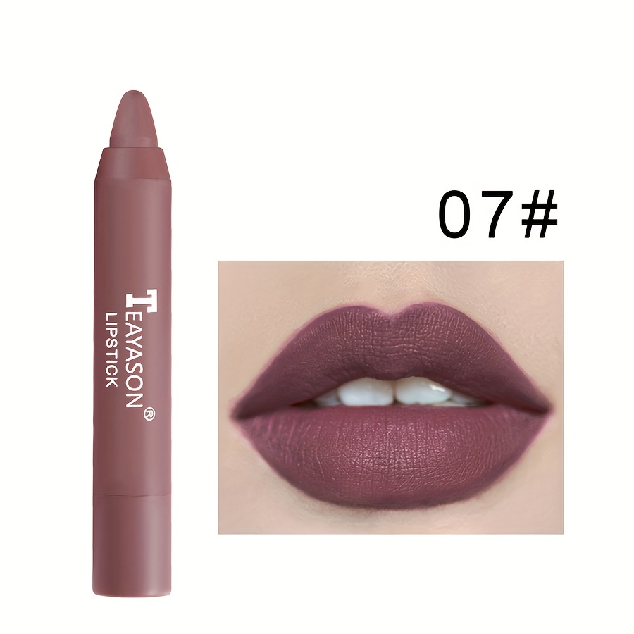 Set Lipstik Misty Matte 12 Warna: Lip Liner & Primer Beludru Seksi Tahan Noda Tahan Lama untuk Riasan Wanita