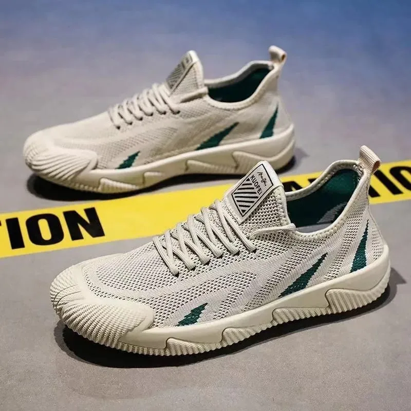 Men Casual Sneakers Breathable Leisure Sports Air Mesh Shoes Versatile Running Soft Sole Men's Trendy Shoes Flat Male Sneakers