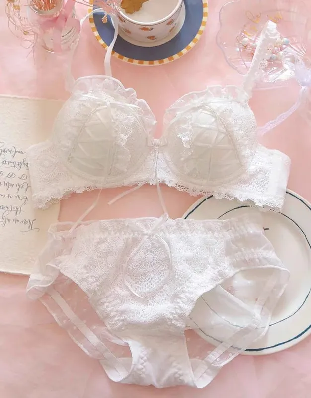 Japansk sød ren vind blonde undertøj kvindelig lille bryst samling anti-sag ny pige Lolita bh sæt