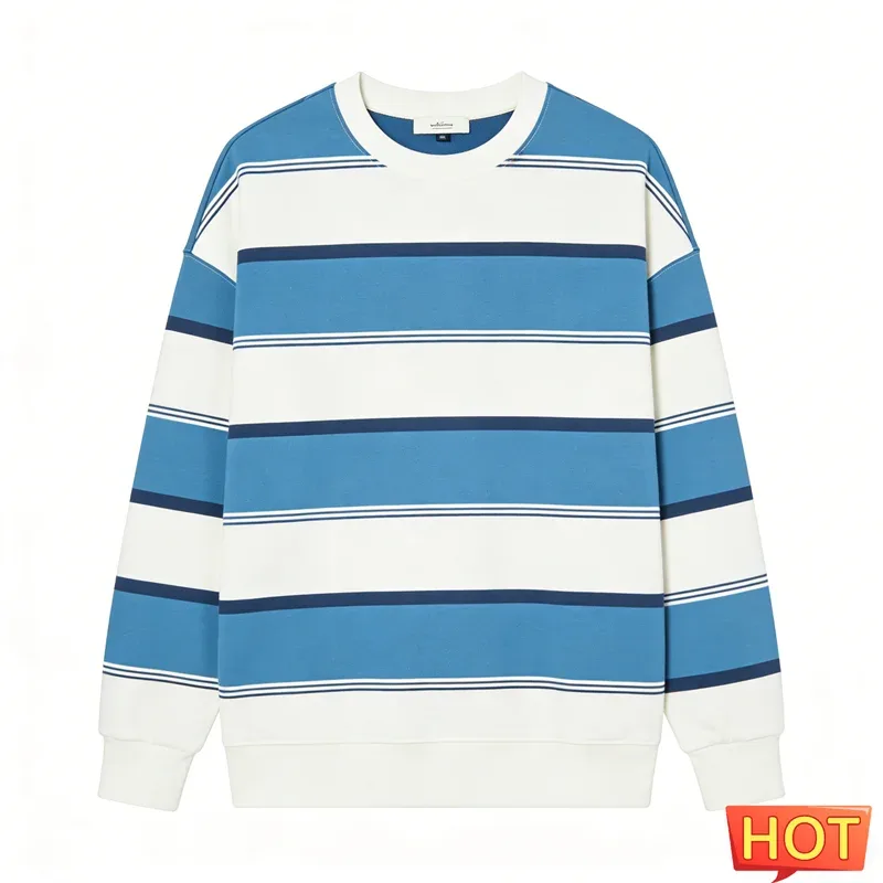 Simple Fashion Striped Pattern Sweatshirts For Men Casual Autumn 3D Printed Long Sleeve Hoodies Loose Daily Wear Basic Pullovers