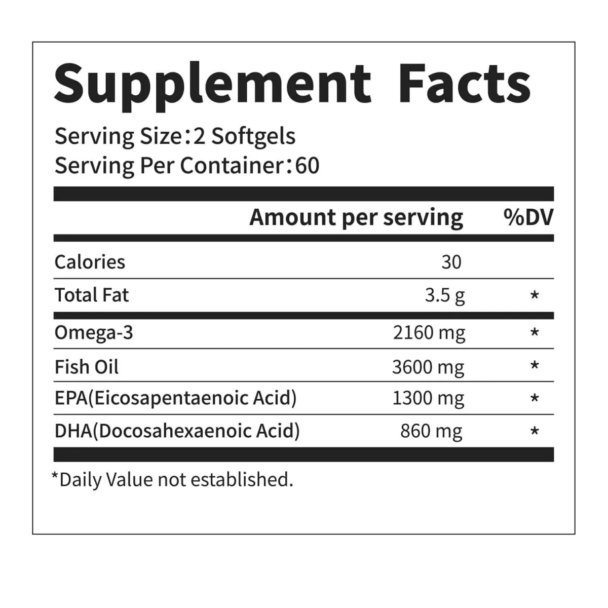 Omega 3 Fish Oil Capsules Support Brain & Nervous System Health Cardiovascular & Skin Health Antioxidant & Anti-Inflammation