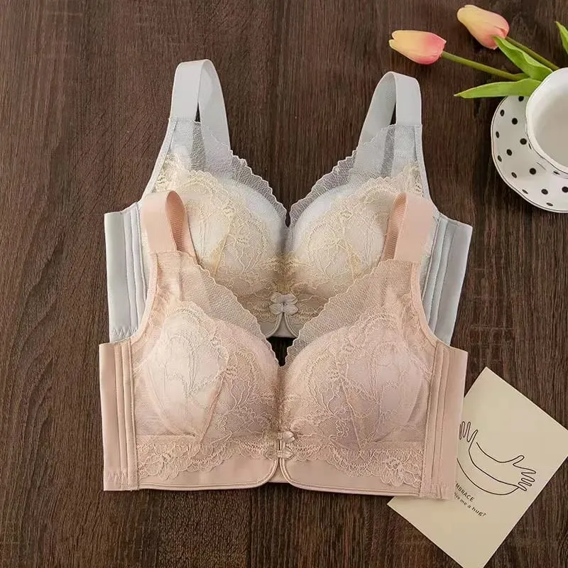 Sexy Lace Push Up Lingerie Bra Small Breast Gathering Anti-sagging Non-underwire Adjustable Bra