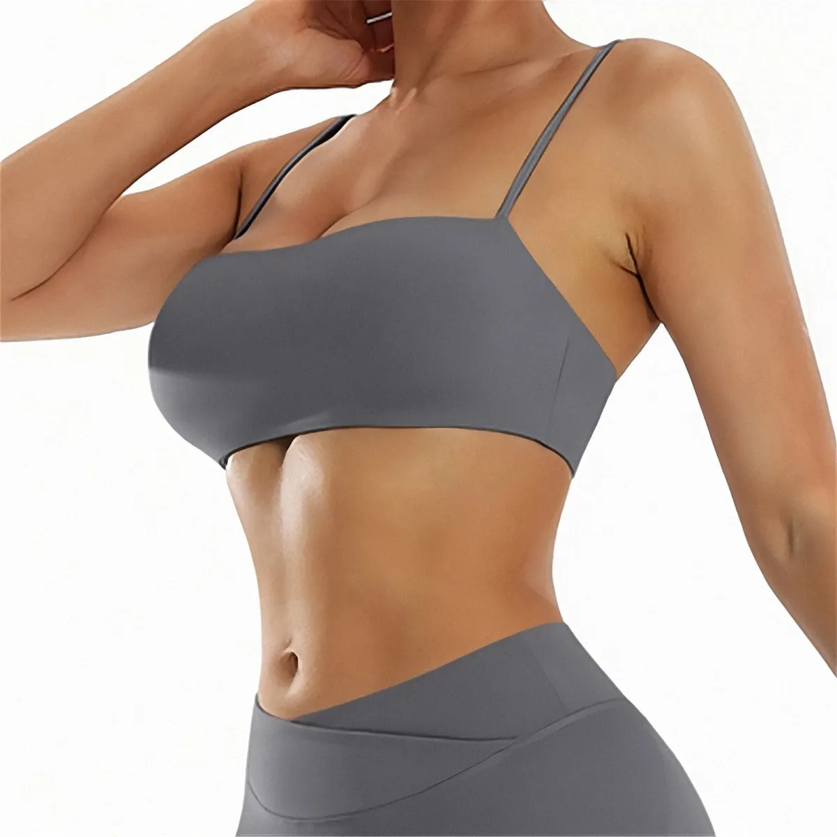 Sport Bra Women Sexy Strap Gym Bras Breathable Fitness Crop Top Yoga Underwear Padded Workout Push Up Tank Tops