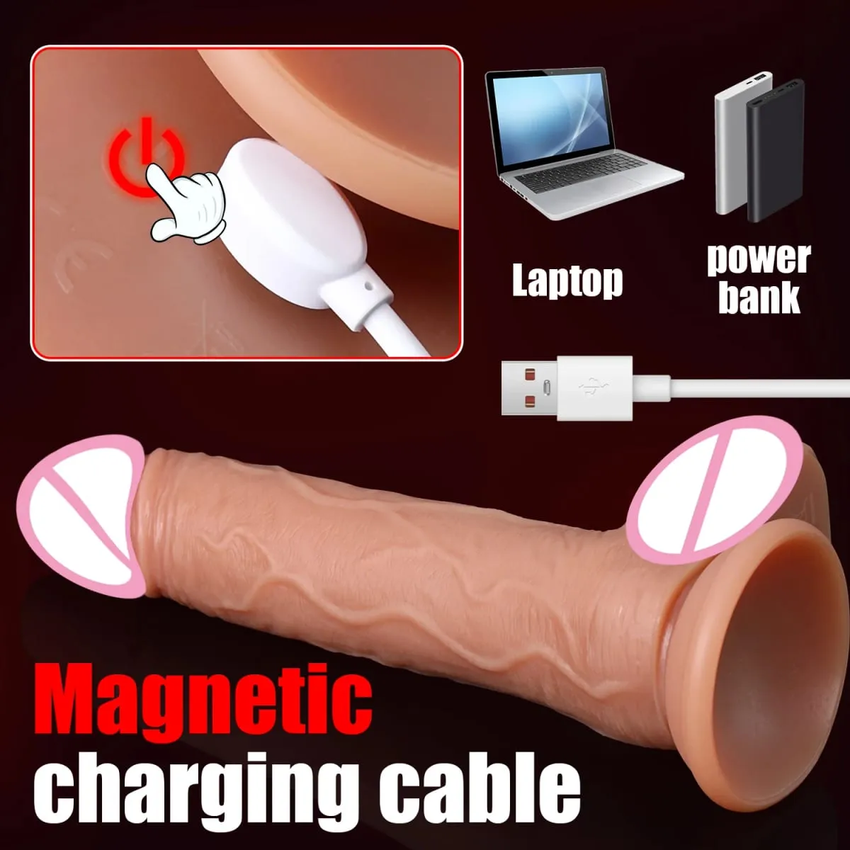3-in-1 Realistic Dildo Telescopic Rotating Vibrator Penis Adult Dick Vagina Masturbation Dick Heating Dildos Sex Toys For Women