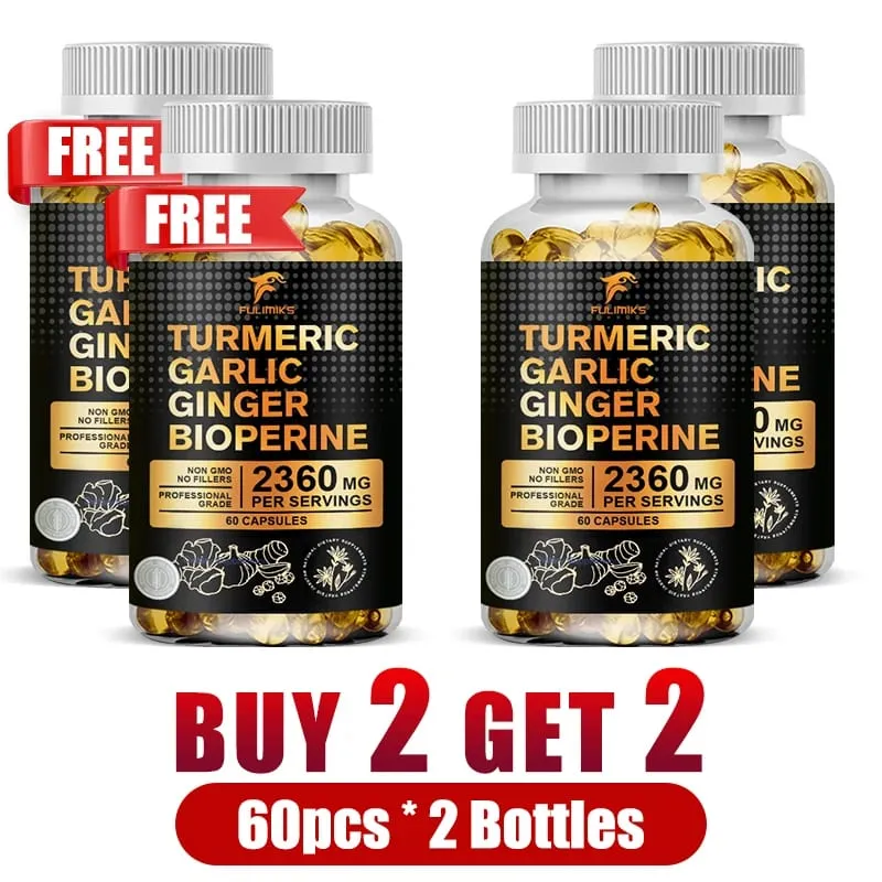 Buy 2 Get 2 Free! Turmeric Curcumin Supplement with BioPerine & Garlic for Joint Support Immune Health & Anti Inflammatory