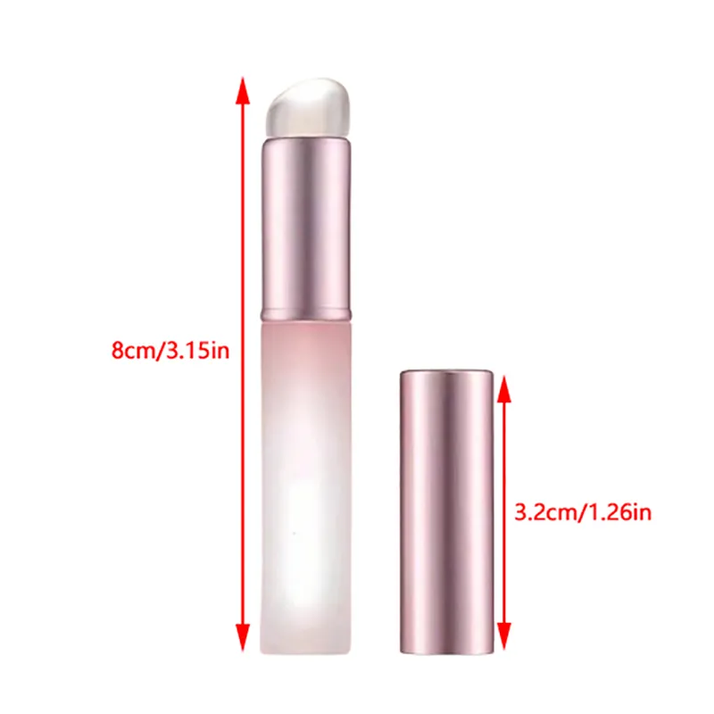 1pc Soft Silicone Lip Brush With Dust Proof Cover Round Head Lipstick Applicator Lips Makeup Tool Multi-use Brushes