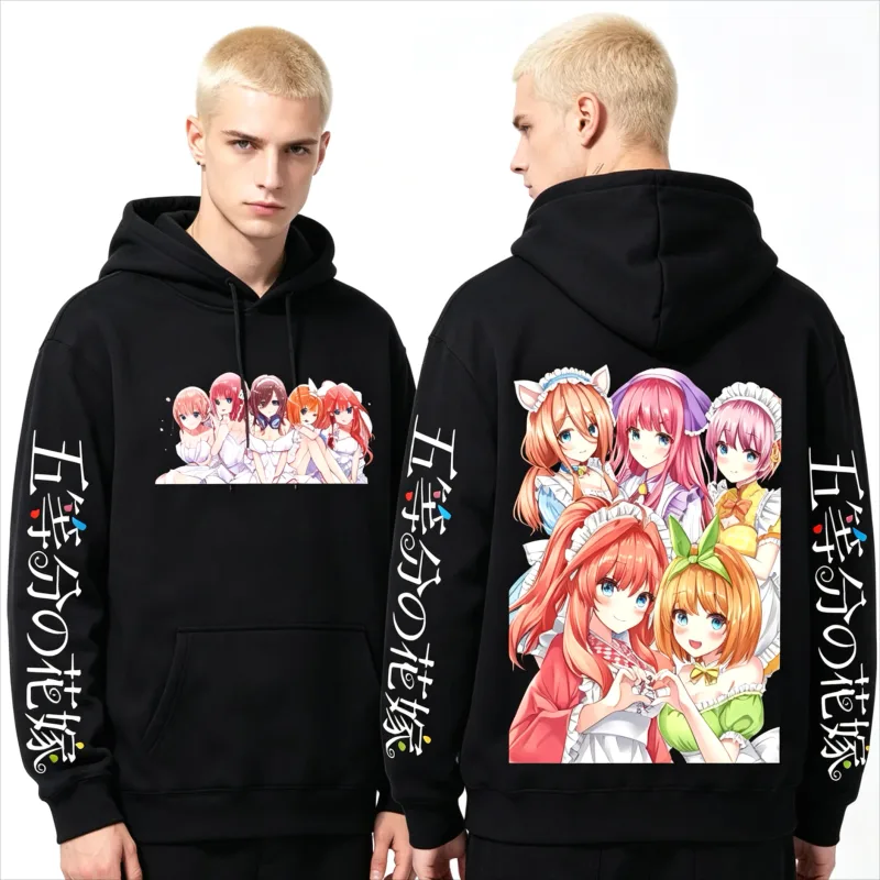 Hot Anime The Quintessential Quintuplets Sweatshirts Unisex Harajuku Hip Hop Top Y2K Gothic Cotton Oversized Printed Sweatshirt