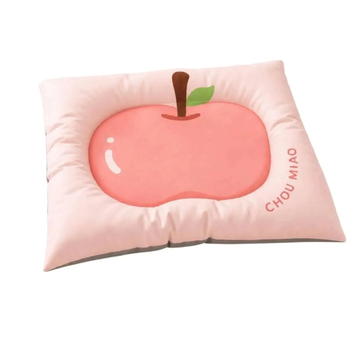Plush Fabric Pet Mat with Fruit Print for Cat Dog Cozy Sleeping Pad Raised Border Cushion Easy Clean Pet Furniture Accessory