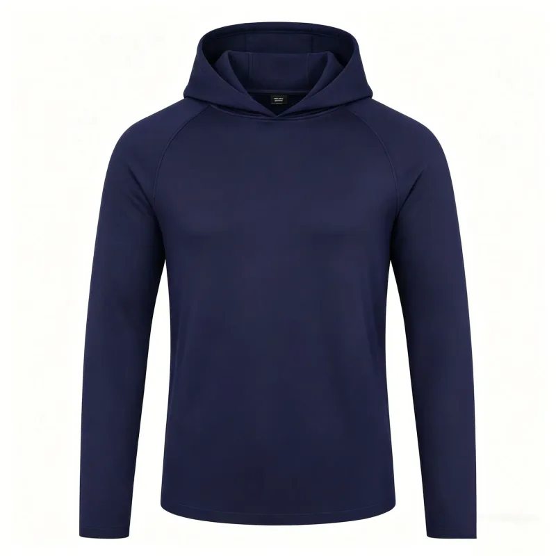 Men's Long Sleeve Hoodies Sun Protection Shirts Solid Quick Dry T-shirt Mens Bodybuilding Fitness Muscle Sportwear Gym Clothing