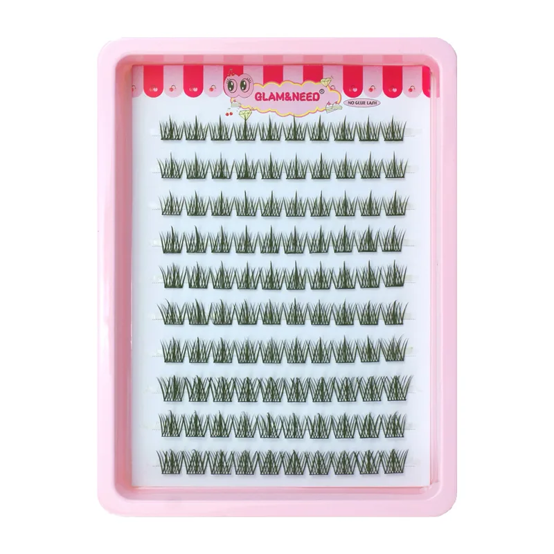 10 Rows Cat Eye Single Cluster Fake Eyelashes Natural Cosplay Makeup False Eyelashes Self-adhesive Natural Wispy Lash Extension