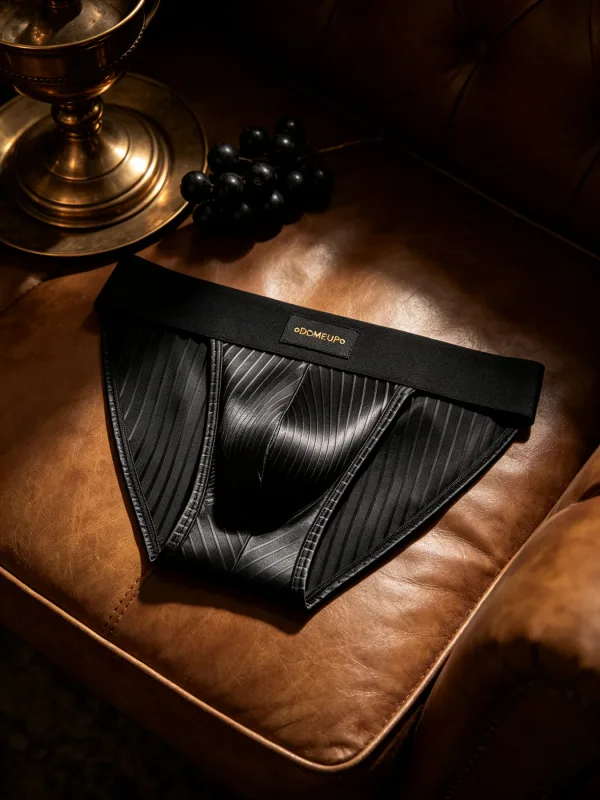 Mannen Ondergoed Glanzend Gestreepte Driehoek Slips Front Ardennen Pouch Sexy Laagbouw Slim Fit Dagelijks Heren Onderbroek DP915