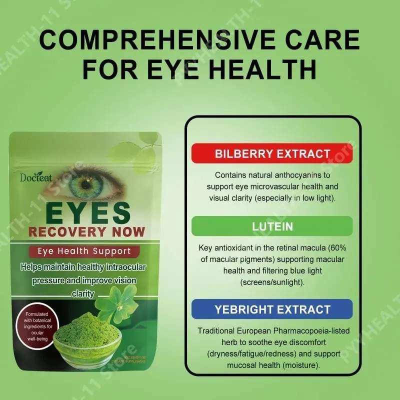 Docteat Eye Recovery Powder Botanical Ingredients with Lutein Zeaxanthin Vitamin A Zinc Eye Health Supplement 200g