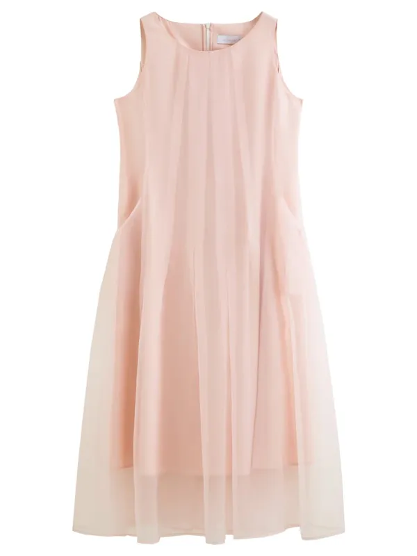Women [LineSculpt Series] Dresses Women 2026 Summer New Three Colors Fluffy Organza Sleeveless Elegant Fairycore Ins
