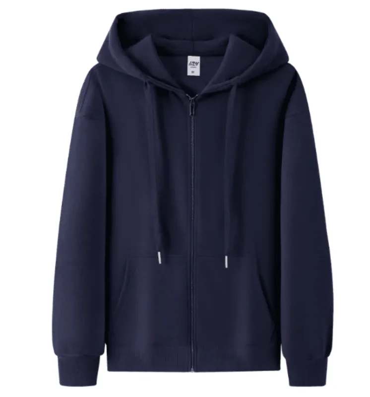 Cotton Fashion Loose Zipper Hoodie Customized Spring and Autumn Couple Coat Printed Logo Embroidered Work Clothes