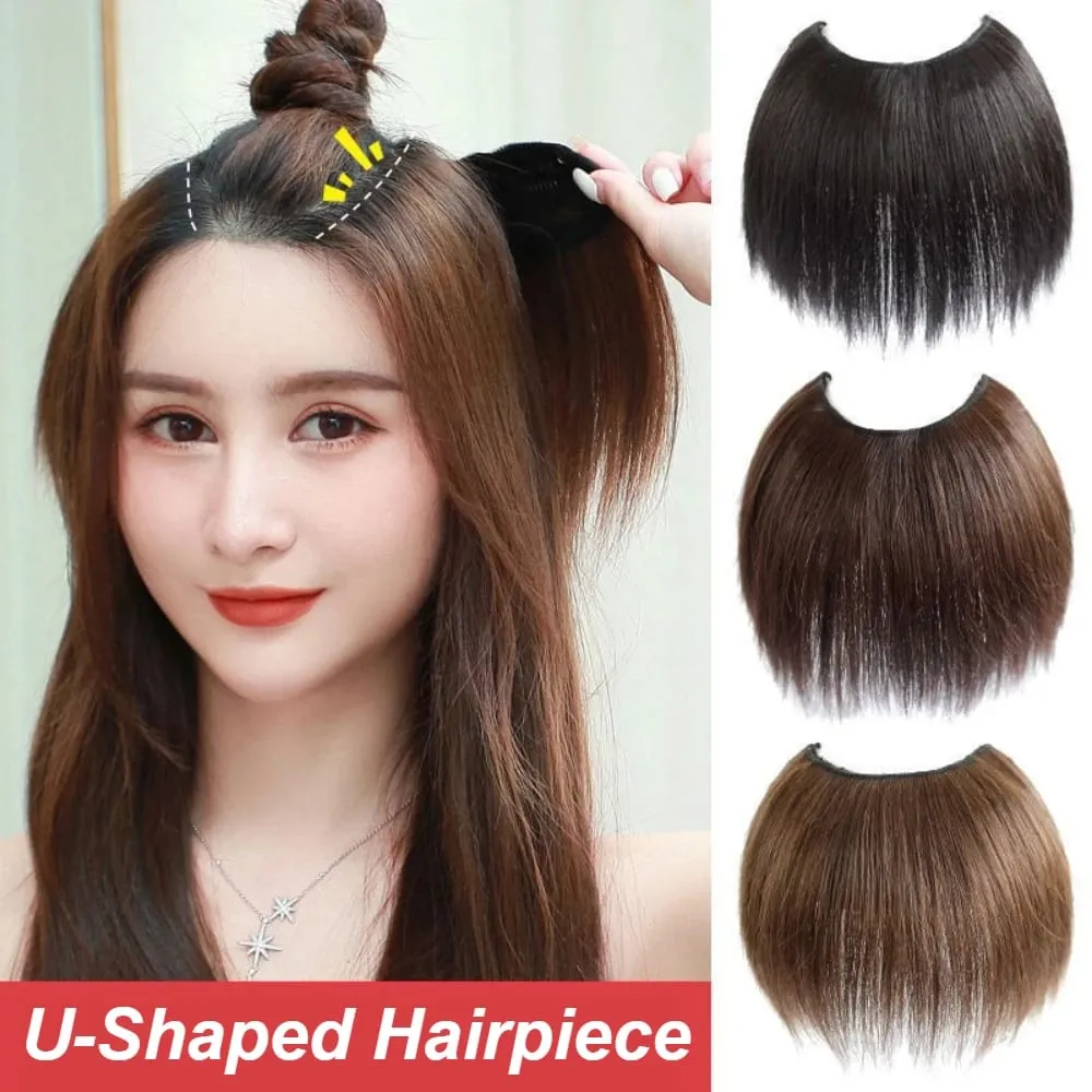 20cm/30cm Invisible Straight U-Shape Part Wig Pad Hairpiece for Women One Piece Clip-in Hair Extension Increased Hair Volume Wig
