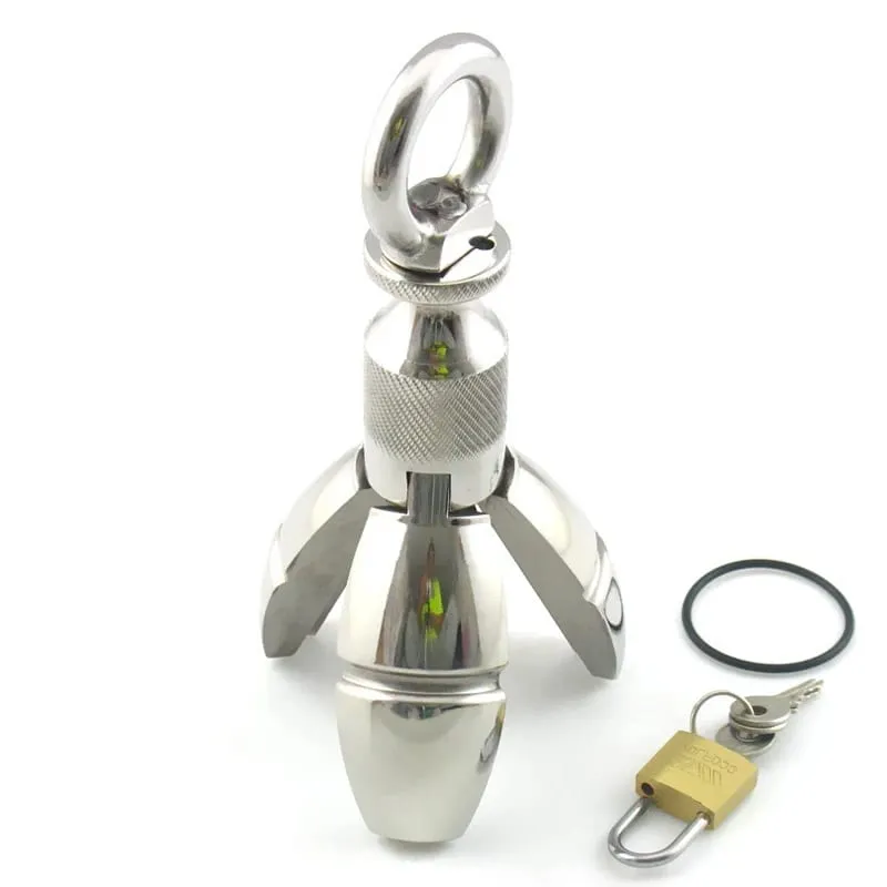 Anal Open Tool Butt Stretching Adult Sex Toy Stainless Steel Anal Plug With Lock Expanding Sex Toy Drop shipping