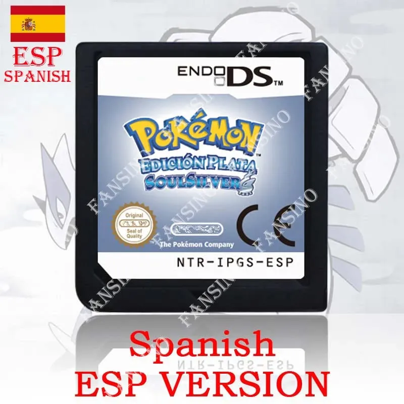 (USA EUR AUS NOE ESP FRA ITA) Pokemon HeartGold SoulSilver Version High Quality Authentic 1:1 Replica DS Video Game Cartridge