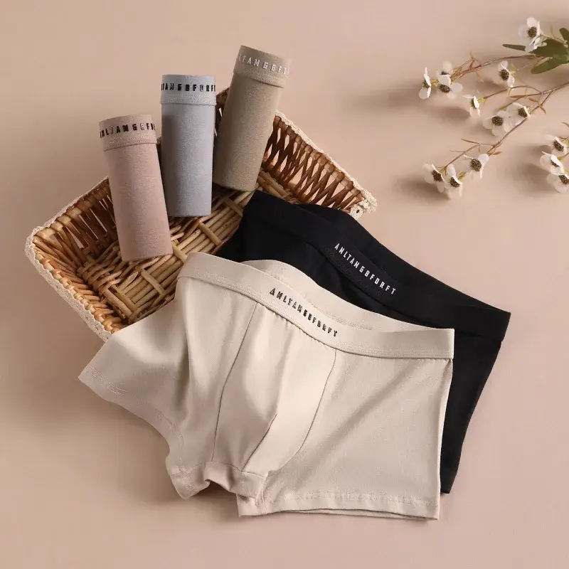 3PCS กีฬานักมวย Man Breathable ของขวัญ Sporty นักมวยชายกางเกงเซ็กซี่ชาย Unerderwear กางเกงกางเกงขาสั้นกางเกงขาสั้นชุดชั้นใน