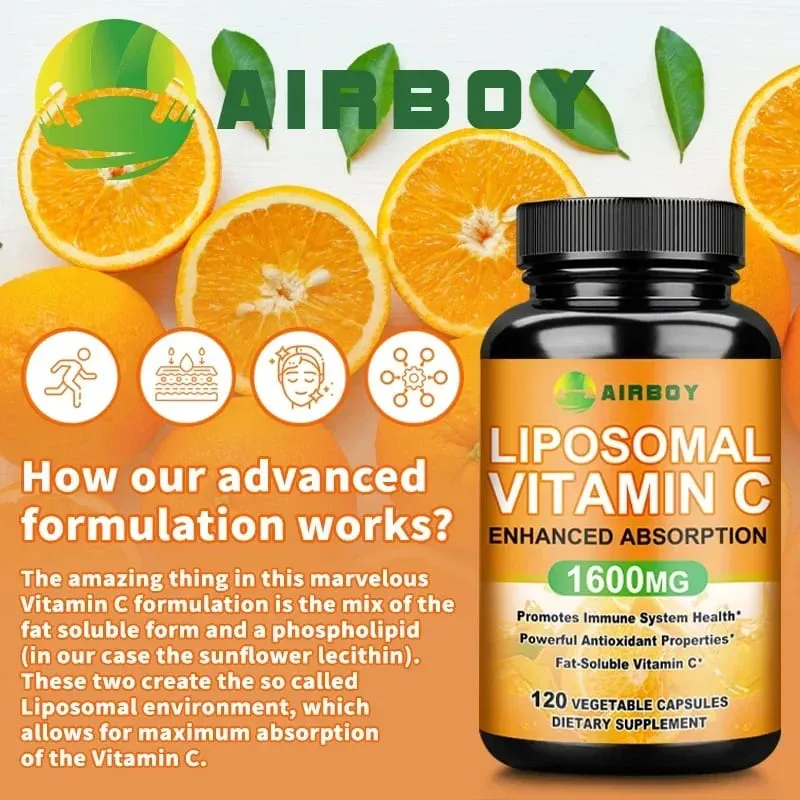 Liposomal Vitamin C - Immune Support Promotes Collagen Production Promote Fat dissolving Antioxidant