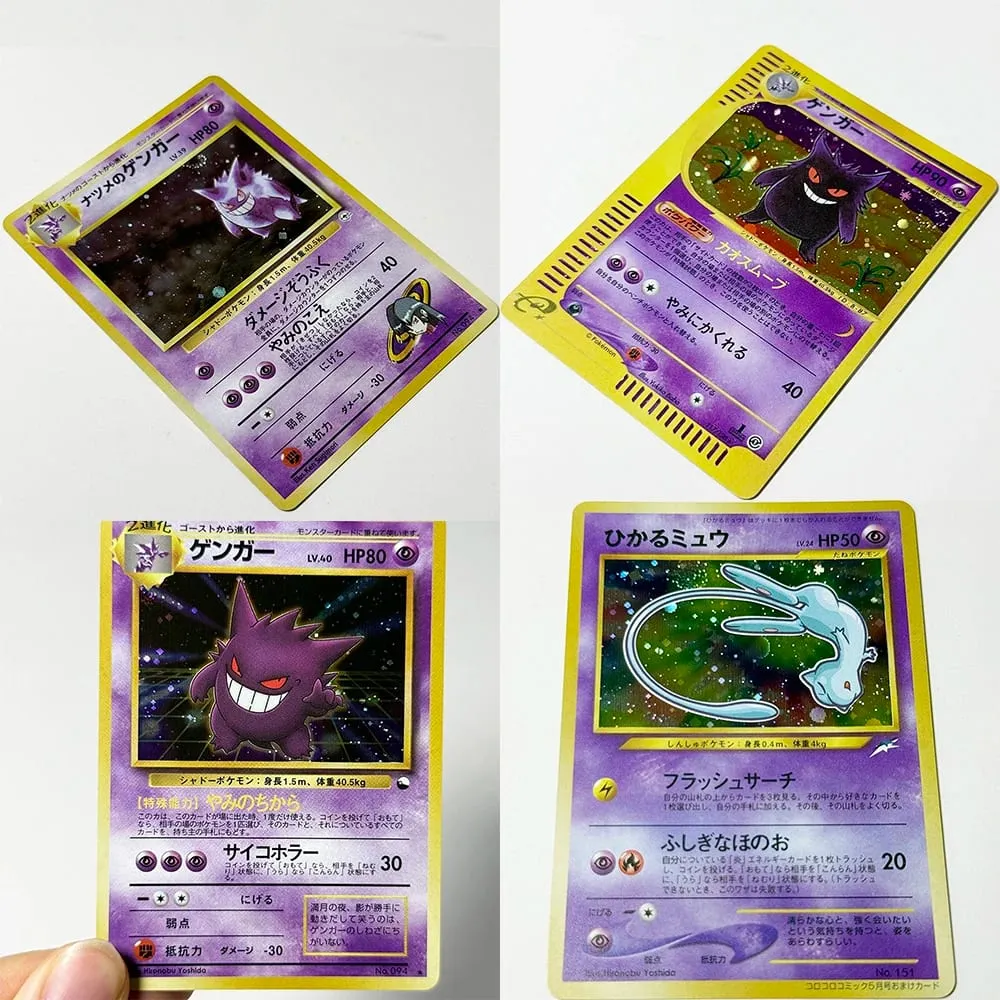 PKM Japenese Foil Old Rare Game DIY Proxy Cards PTCG Gengar#No.094 #117 Golem Masaki #076 Mew#No.151 Collectible Toy Gift Cards
