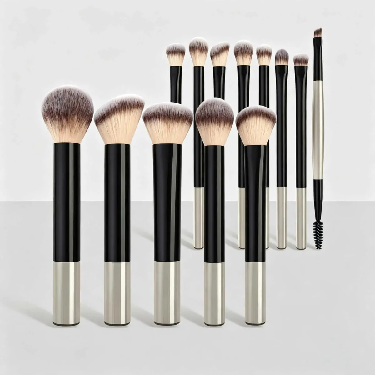 14Pcs Complete Makeup Brush Set Soft Synthetic Hair Foundation Blush Loose Powder Concealer Contour Blending Brushes Portable Tr