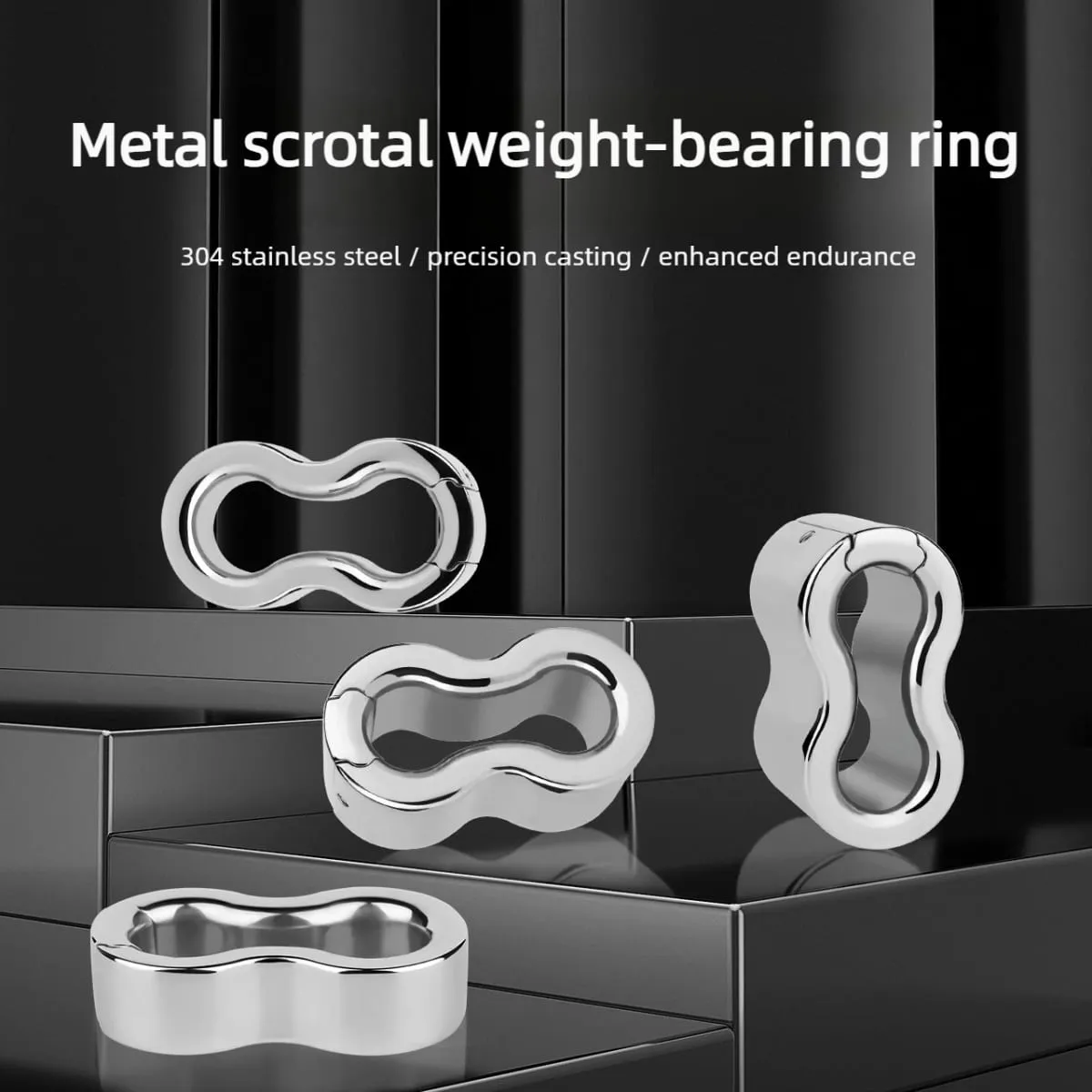 Stainless Steel Weighted Scrotal Ball Ring Metal Penis Lock Ring Scrotum Stretcher Male BDSM Bondage Sex Toy