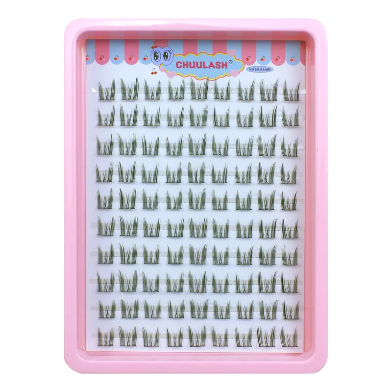 10 Rows Cat Eye Single Cluster Fake Eyelashes Natural Cosplay Makeup False Eyelashes Self-adhesive Natural Wispy Lash Extension