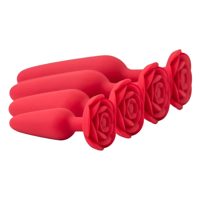 Silicone Dildo Anal Butt Plug Rose Base Anal Toys Anal Plug for Woman Adults Games Sex Toys for Women Anal Trainer Sex Shop