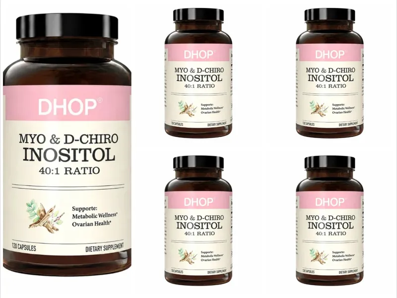 40:1 Myo D-Chiro Inositol Capsules - Supports Ovarian Health Hormonal Balance Metabolic Wellness Vitamin B8 100 Capsules