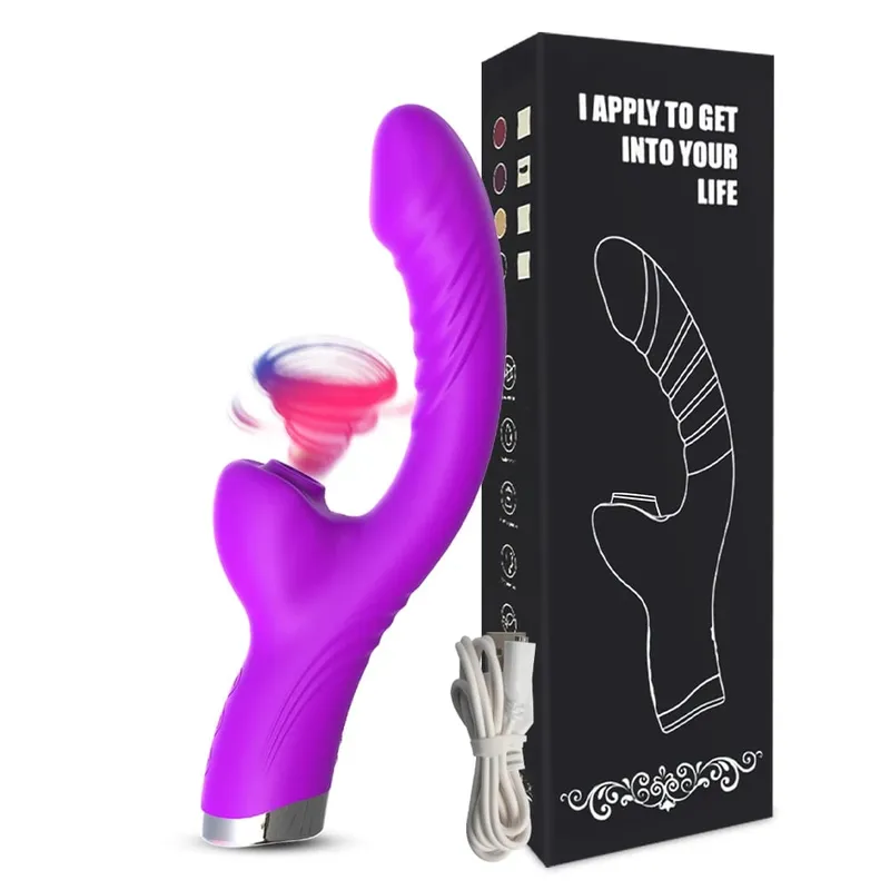 Sucking Or Licking Vibrator Vagina Massager Wand Adult Women Female G-Spot Stimulation Dildo Clitoris Sucker Lesbian Sex Toy