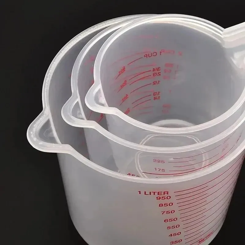 Kusina Food Grade 0.25L 0.5L 1L Plastic Tip Mouth Pot Ibuhos ang Spout Clear Measuring Cup Household Baking Scale Cup Tool sa Kusina