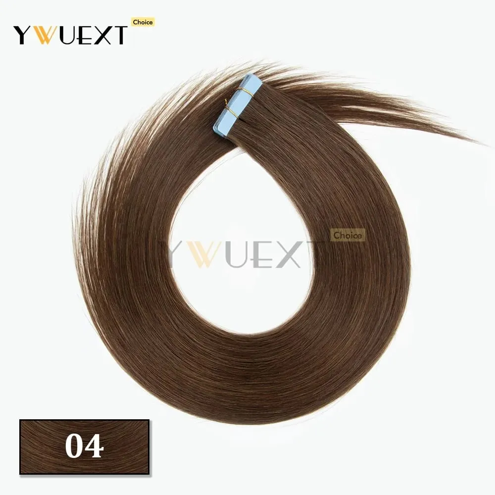 30G-50G Tape in Human Hair Extensions Natural Straight Machine Remy Hair 20pcs/pack Natural Look Hair Easy to Wear for Women