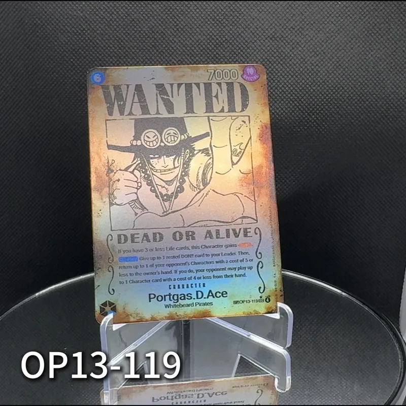 One Piece TCG OPCG English OP13 Character Card Wanted Poster Roger Luffy Ace Sabo Textured Foil Card Anime Collectible Cards
