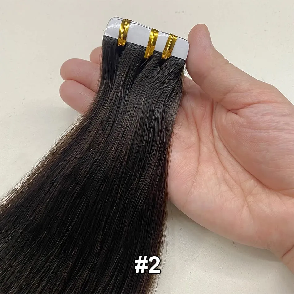 Full Shine Tape In 100% Remy Human Hair Straight Double Sided Blonde Comfortable Silky Natural Tape Ins For Women